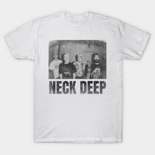 neck deep simple urban black n white T-Shirt